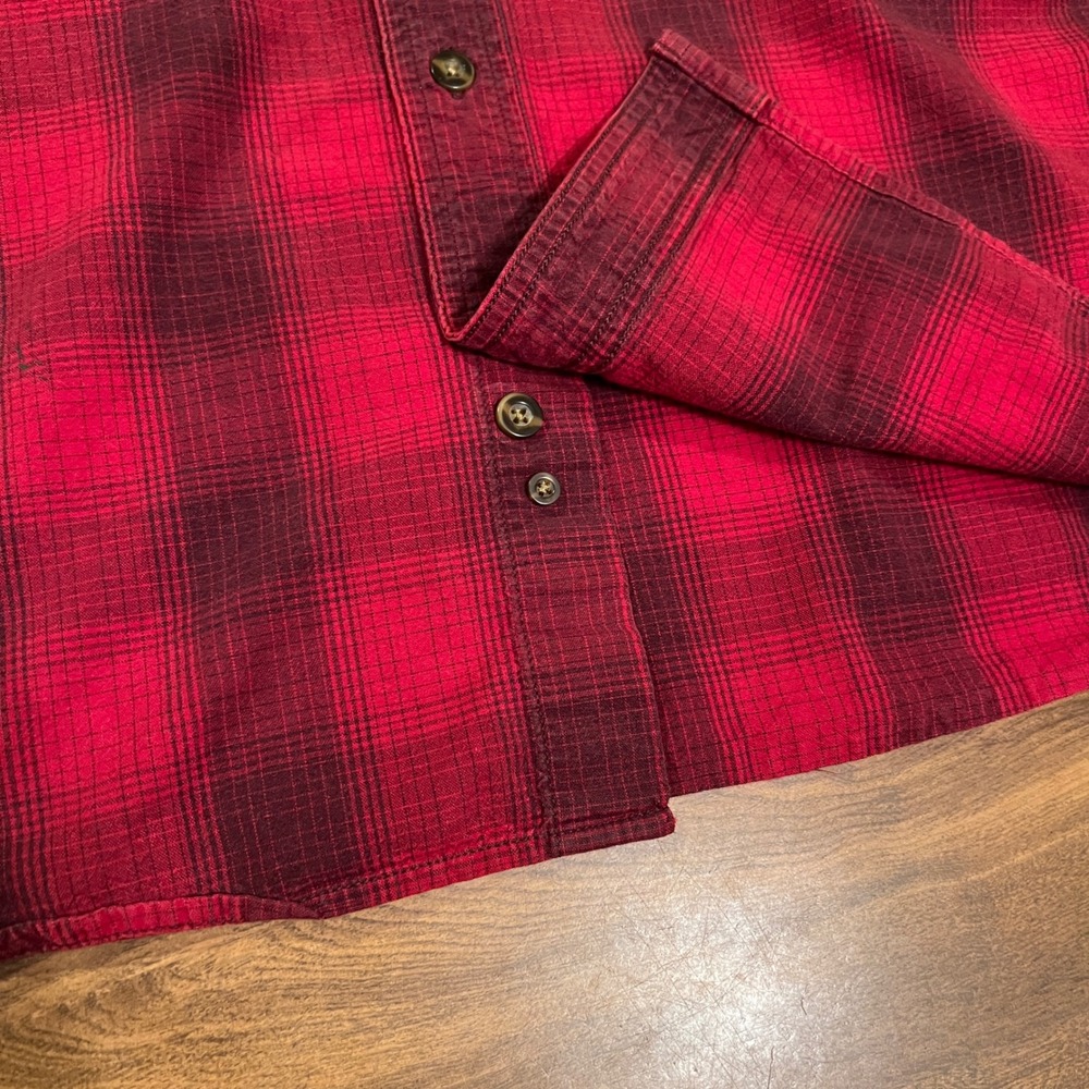 Carhartt Mens Relaxed Fit Shirt Red Black Plaid Long Sleeve Button Down M - Picture 8 of 12